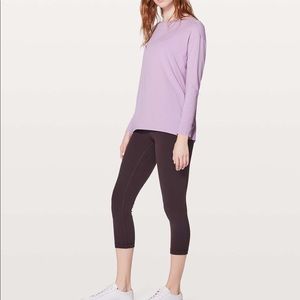 🛍Lululemon Back in Action long sleeve Lilac quartz